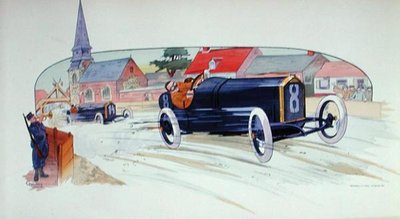 A Peugeot Racing Car in the Grand Prix de France of 1911 by Marguerite (fl.1909 14) Montaut