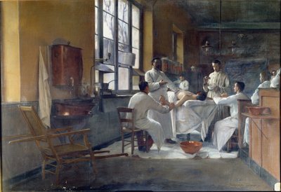 Professor Edmond Delorme (1847-1929) Demonstrating Pulmonary Decortication to Students at Val de Grace in 1894 by Marguerite Anne Rose Delorme
