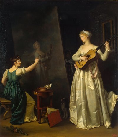 Artist Painting a Portrait of a Musician by Marguerite Gerard