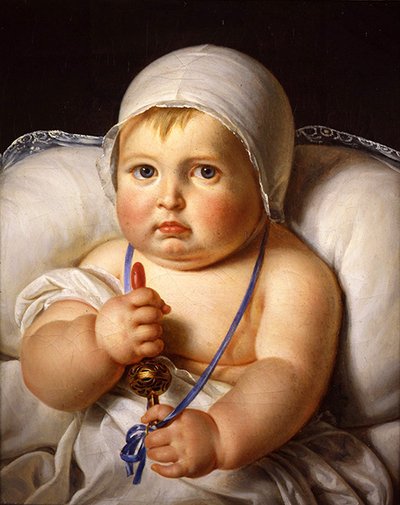 Baby with Rattle by Marguerite Gerard