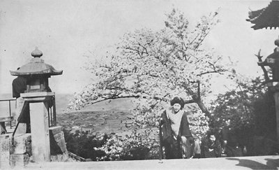At the top of the temple steps, above Lake Biwa, c1900, 1921 by Marguerite Leonard
