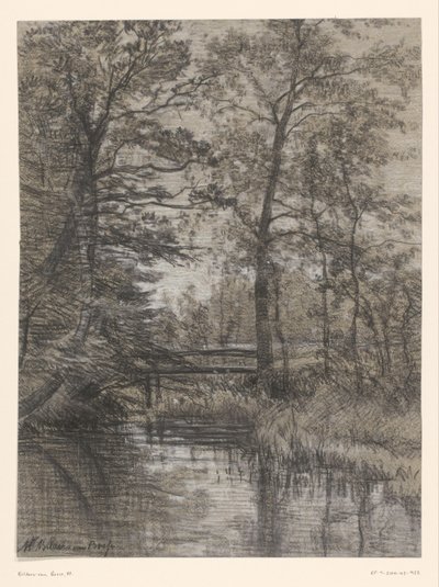 Pond in Forest by Maria Bilders van Bosse (signed by artist)