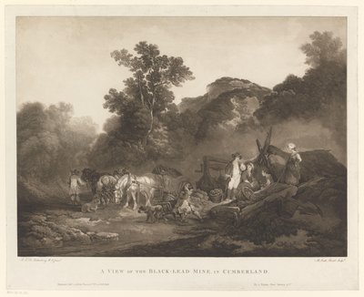 Resting Workers at the Coal Mine in Cumberland (A View of the Black-Lead Mine, in Cumberland) by Maria Catharina Prestel