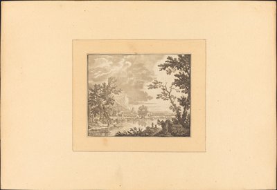 Landscape with River and Town by Maria Catharina Prestel after Jan van Huysum