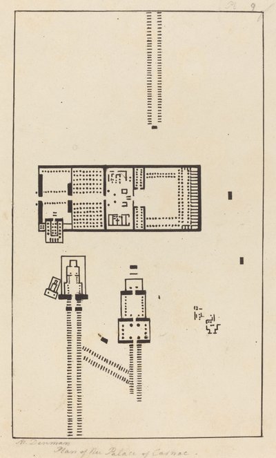 Plan of the Palace of Carnac by Maria Denman after John Flaxman