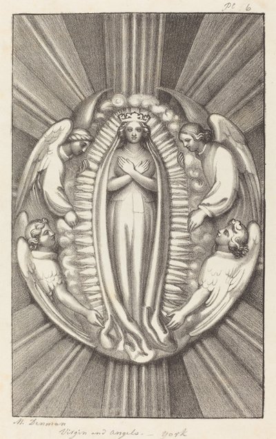 Virgin and Angels, a Key Stone in York by Maria Denman after John Flaxman