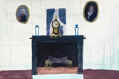 Interior with Clock by Maria Magenta