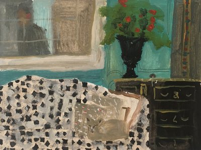 Interior with Cat by Maria Magenta