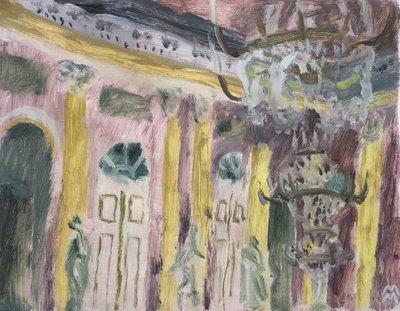Viennese Interior with Chandelier by Maria Magenta