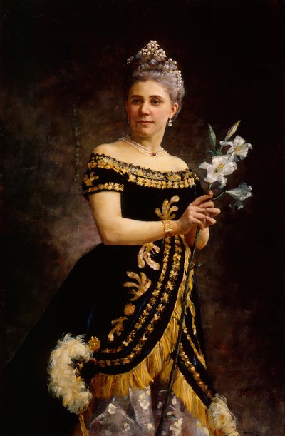 Portrait of the Opera singer Ida Basilier-Magelssen as Philine in Opera by Maria Wiik