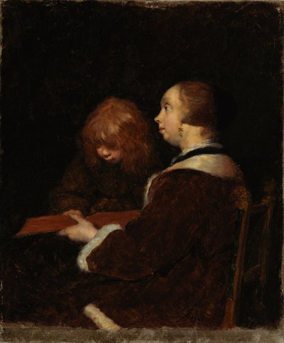 The Reading Lesson, copy after Ter Borch by Maria Wiik