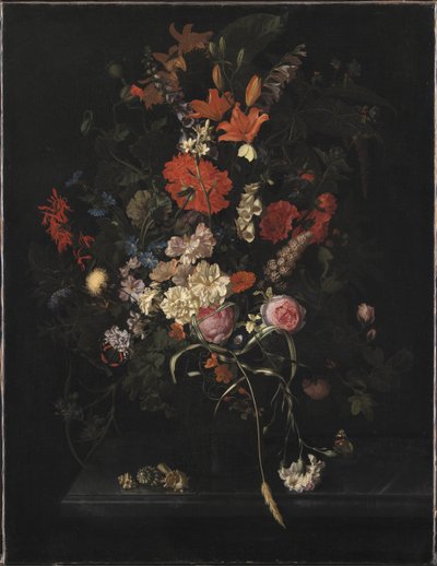 Bouquet of Flowers in a Glass Vase by Maria van Oosterwijck