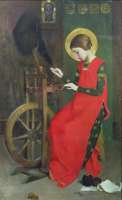 St. Elizabeth of Hungary Spinning Wool for the Poor by Marianne Stokes