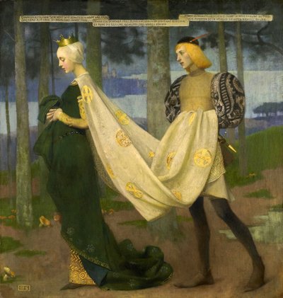 The Queen and the Page ("There Once Was A King" by Heinrich Heine) by Marianne Stokes