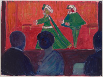 Puppet Theater – in the Foreground Jawlensky and Marianne von Werefkin by Marianne von Werefkin