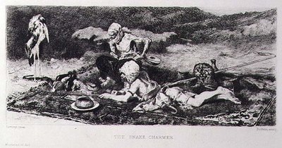 The Snake Charmer (engraved by Emile Boilvin) by Mariano (after) Fortuny