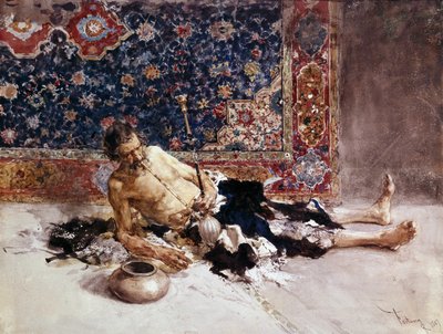 Opium Smoker. Painting by Mariano Fortuny y Marsal (1838-1874) by Mariano Fortuny y Marsal