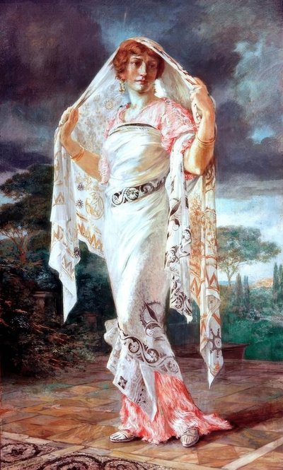 Portrait of Henriette Fortunys in Pompeian Garment by Mariano Fortuny y Madrazo