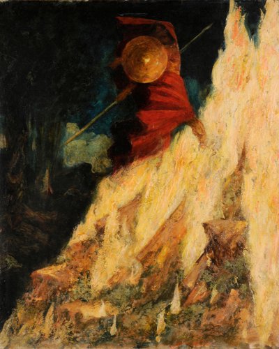 The Valkyrie. Wotan strikes the rock with the spear by Mariano Fortuny y Madrazo