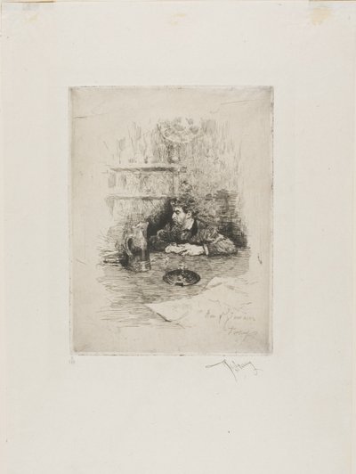 Portrait of Eduardo Zamacois, Spanish Painter by Mariano Fortuny y Marsal