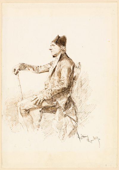 Seated Man in Profile by Mariano Fortuny y Marsal