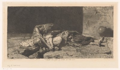 Arab Man Watching Over the Dead Body of His Friend by Mariano José María Bernardo Fortuny y Carbó