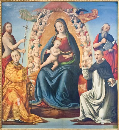 Madonna with Child and Saints by Mariano di (c.1470 c.1530) Ser Austerio