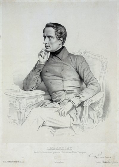 Portrait of Alphonse de Lamartine, 1790-1869 by Marie Alexandre Menut Alophe