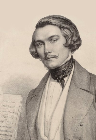 Portrait of pianist and composer Alfred Quidant by Marie Alexandre Menut Alophe