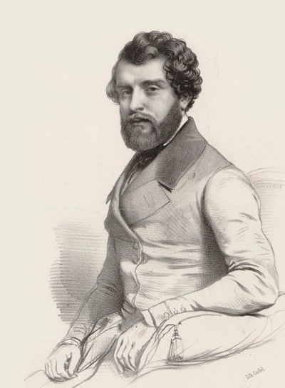 Portrait of the Composer Federico Ricci, 1809-1877, 1844 by Marie Alexandre Menut Alophe