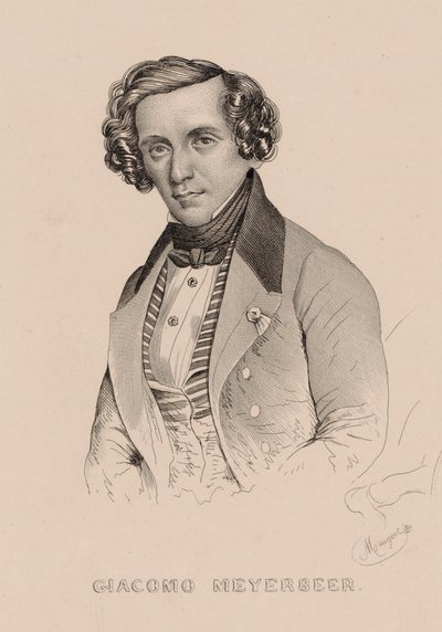 Portrait of the Composer Giacomo Meyerbeer, 1836 by Marie Alexandre Menut Alophe