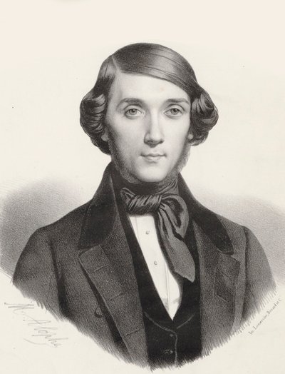 Portrait of the Pianist and Composer Jean-Henri Ravina, ca. 1845 by Marie Alexandre Menut Alophe
