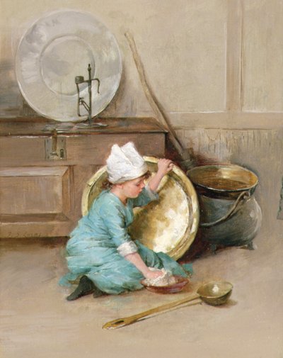 Polishing Brass by Marie Elizabeth Seymour Lucas