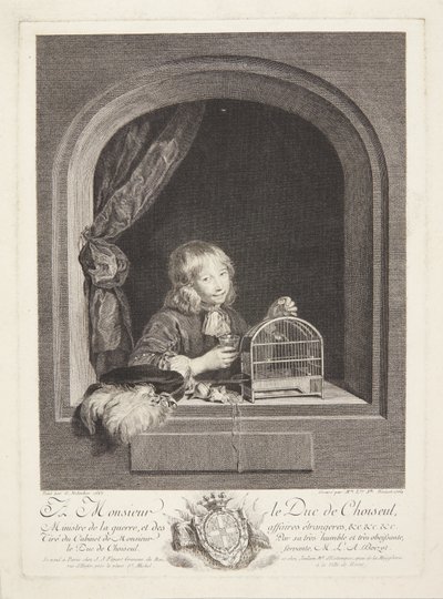 A Boy with a Birdcage in a Window by Marie Louise Adélaïde Boizot