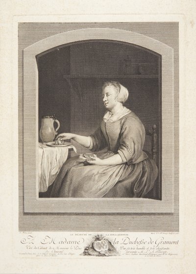 A Dutch Woman Eating Breakfast, Seen Through a Window by Marie Louise Adélaïde Boizot