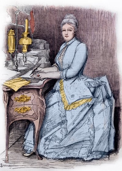 Juliette Lamber (Mme Edmond Adam) (1836-1936), woman of French letters - Engraving by Louise Catherine Breslau - private collection by Marie Louise Catherine Breslau