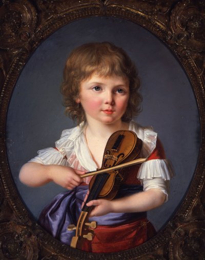 Master Henri Gabiou Playing the Violin by Marie Victoire Lemoine