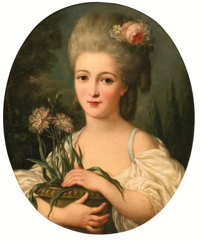 Portrait of a Girl Holding a Flower Pot by Marie Victoire Lemoine