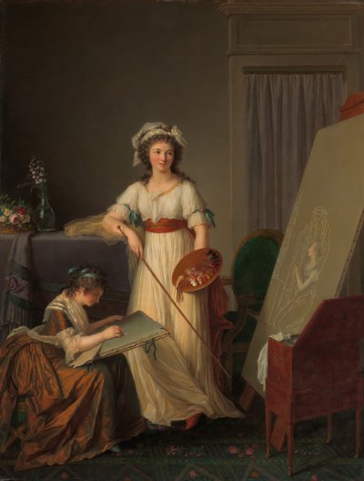 The Interior of an Atelier of a Woman Painter by Marie Victoire Lemoine