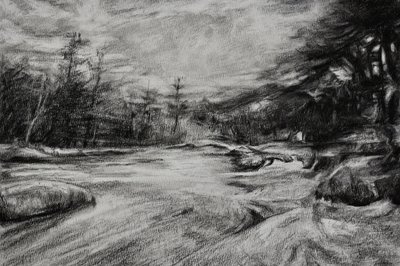 Moody River Charcoal by Marina Kozyr