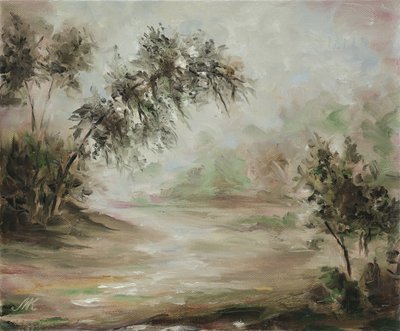 Serene Misty Landscape by Marina Kozyr