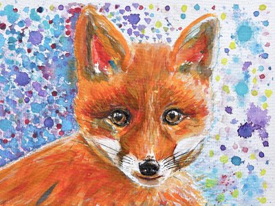 Whimsical Fox Cub by Marina Kozyr