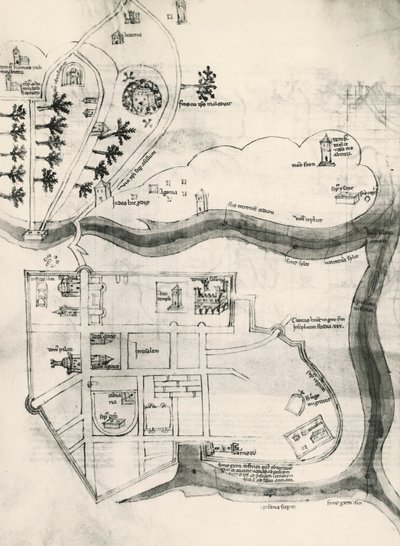 Map of Jerusalem, from Book of Secrets of Faithful of Cross (Liber Secretorum Fidelium Crucis) by Marino the Elder (after) Sanuto
