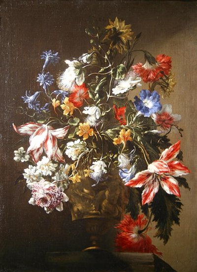 A Still Life of Flowers in a Vase by Mario dei  Fiori