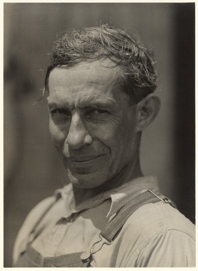 Mulatto Worker on John Henry Cotton Plantation, Talented in Crafts and Weaving, Melrose, Louisiana by Marion Post Wolcott