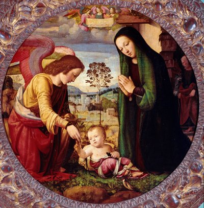 Holy Family with an Angel by Mariotto Albertinelli