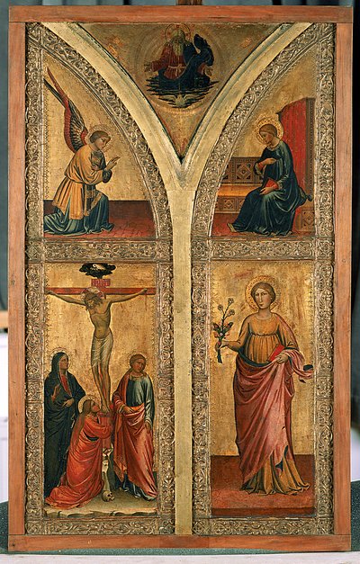 Altar Wing Depicting the Crucifixion, St. Dorothy and Other Saints by Mariotto di Nardo