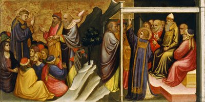Predella Panel: Saint Stephen Before the High Priest and Elders of the Sanhedrin by Mariotto di Nardo