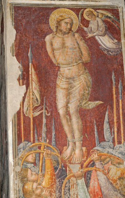 St Sebastian, fresco by Mariotto di Nardo, Church of Santa Maria Maggiore, Florence by Mariotto di Nardo