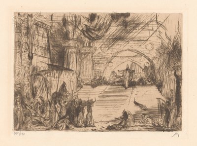 Visit of the Queen of Sheba by Marius Bauer (signed by artist)